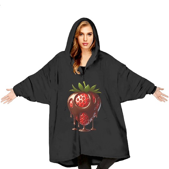 Strawberry chocolate delicious treat dessert Blanket Hoodies