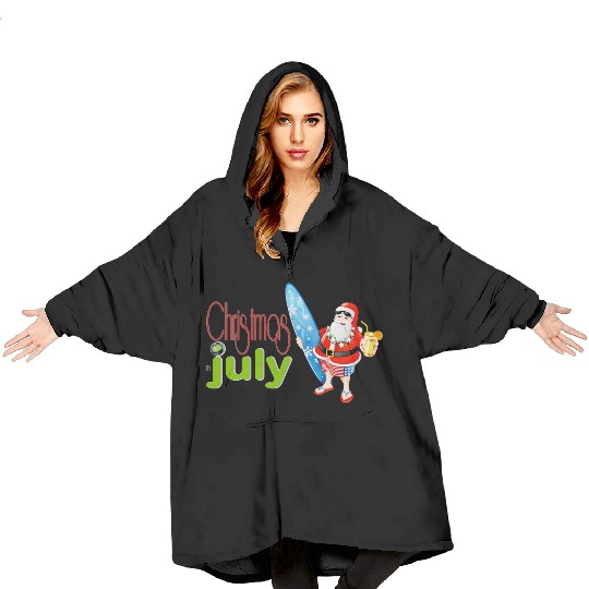 christmas in july Blanket Hoodies