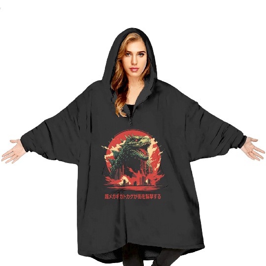 The Mega Hyper Giga Lizard Attacks Blanket Hoodies