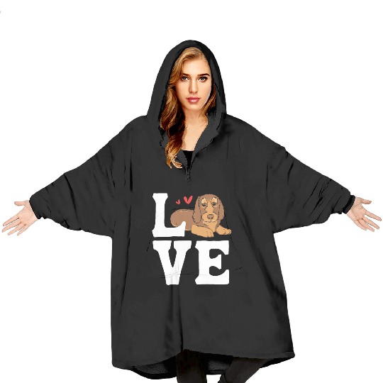 Wirehaired Dachshund Owner I Love My Dachshund Blanket Hoodies