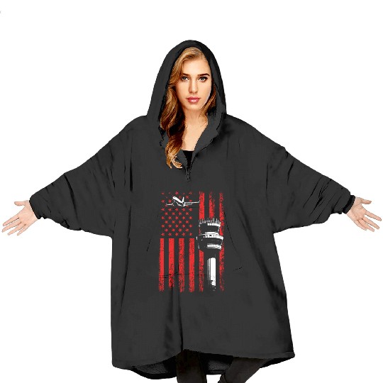 American Flag US, air traffic controller Blanket Hoodies