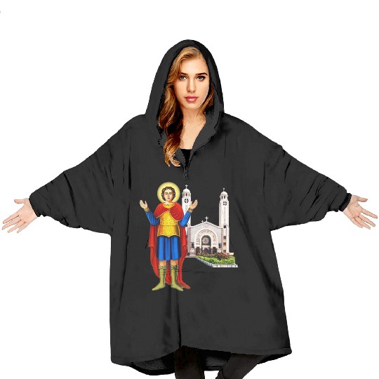 Saint Mina and his Monstary. Coptic church. Blanket Hoodies