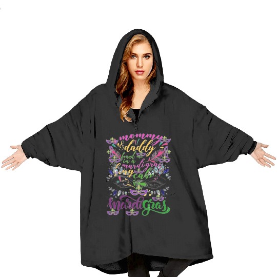 "mardi gras Blanket Hoodies"