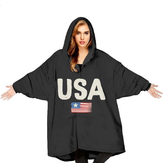 Usa flag Blanket Hoodies
