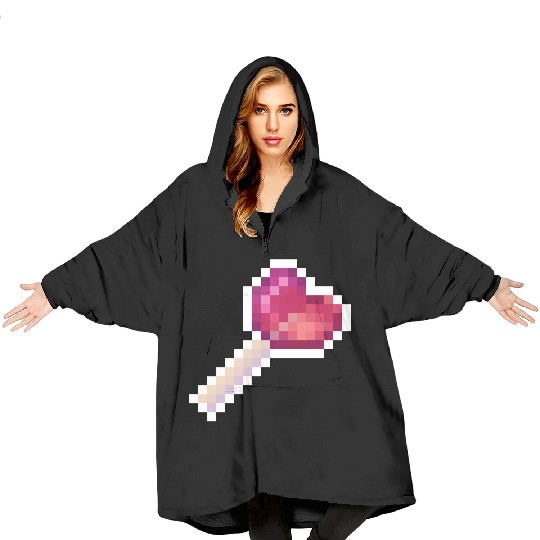 Pixel Art Sprite Cute Heart Lollipop Blanket Hoodies