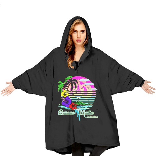 Summer Tropical Paradise Island Vibes Blanket Hoodies