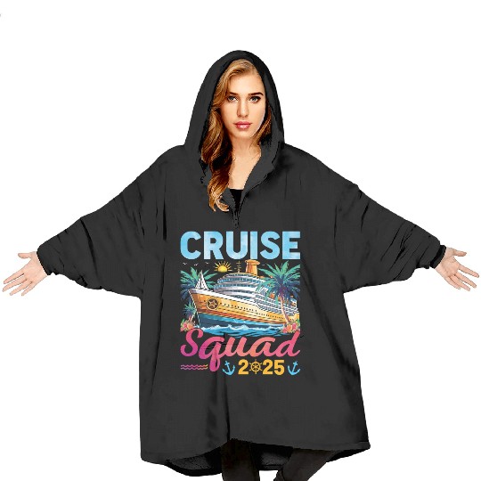 Cruise Squad 2025 Family Group Matching Cruise Blanket Hoodies