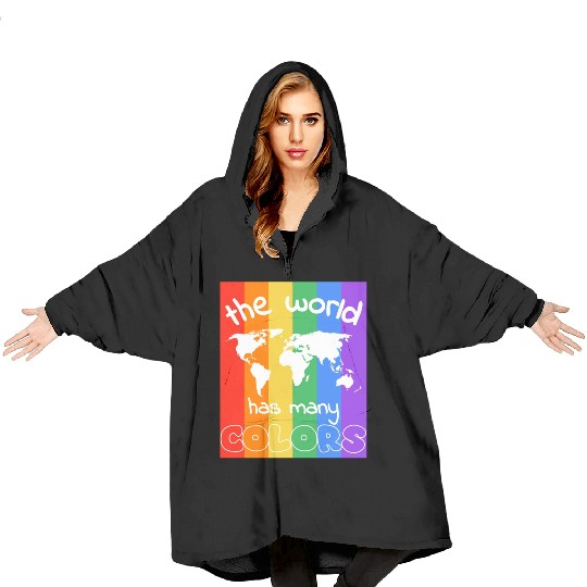 the world has many colors rainbow flag Blanket Hoodies