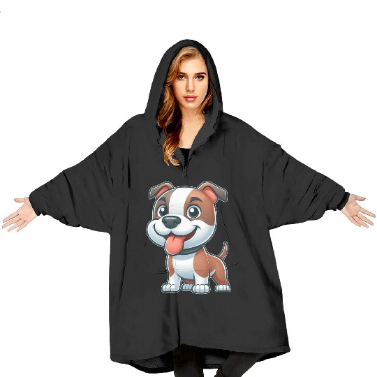 Cute dog pitbull American Staffordshire Terrier Blanket Hoodies