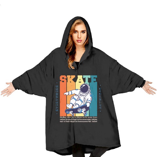 Skateboarding Adventure - Embrace the Thrill Blanket Hoodies