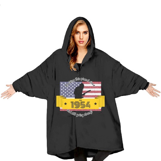 70th birthday Rocking this planet since 07/1954 Blanket Hoodies