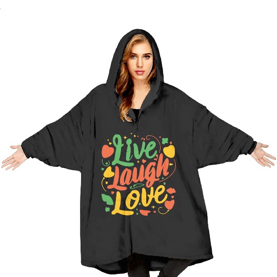 live laugh love Blanket Hoodies