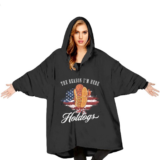 Funny BBQ Pun Retro Vintage Hot Dog Lover Blanket Hoodies