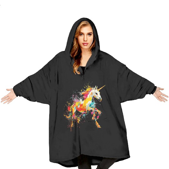 Unicorn Rainbow Animal Zoo Blanket Hoodies