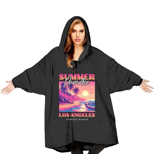 Summer Paradise Los Angeles Venice Beach Blanket Hoodies