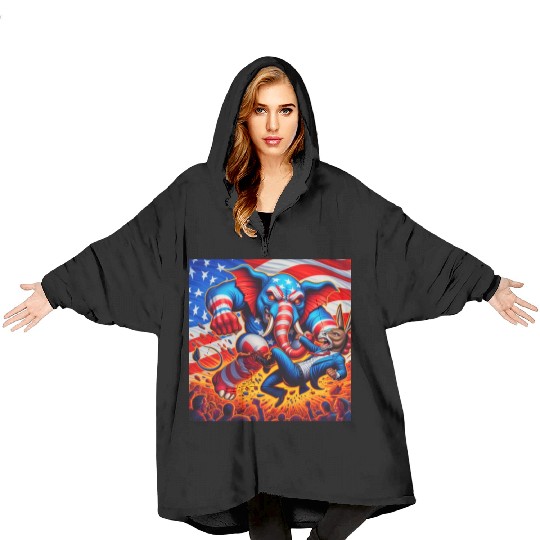 Beat Down the Democrats - Trump Blanket Hoodies