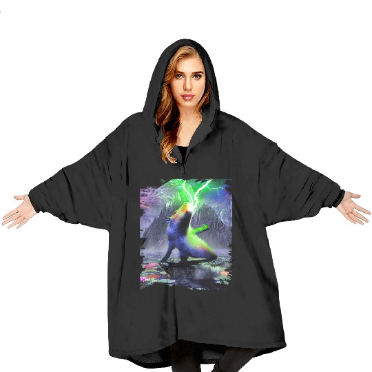Capybara Spewing Lightning Funny Blanket Hoodies