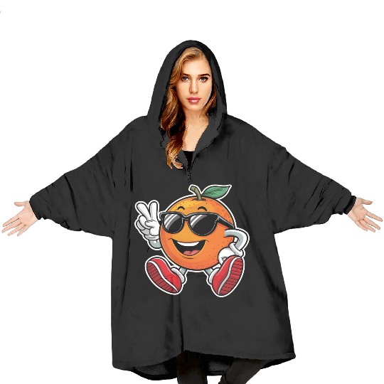 Funny Orange Fruit Relaxing Blanket Hoodies