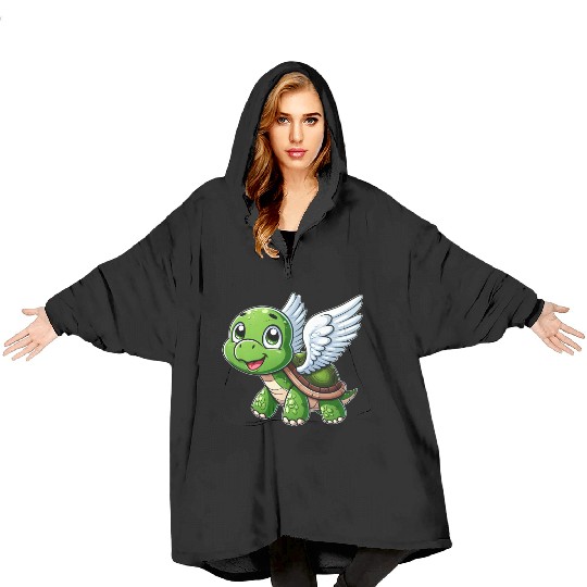 Turtle Angel Wings Halo Farm Farmer Blanket Hoodies