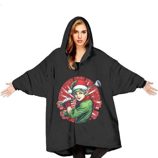 Christmas Elf Golf Blanket Hoodies