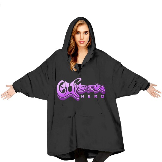 Guitar Hero - Typography Design Blanket Hoodies