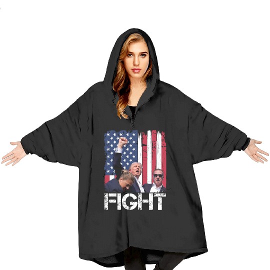 President Trump Assassination Attempt Trump 2024 Blanket Hoodies