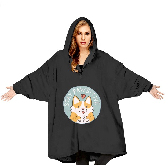 Corgi Pawsitive Badge Blanket Hoodies