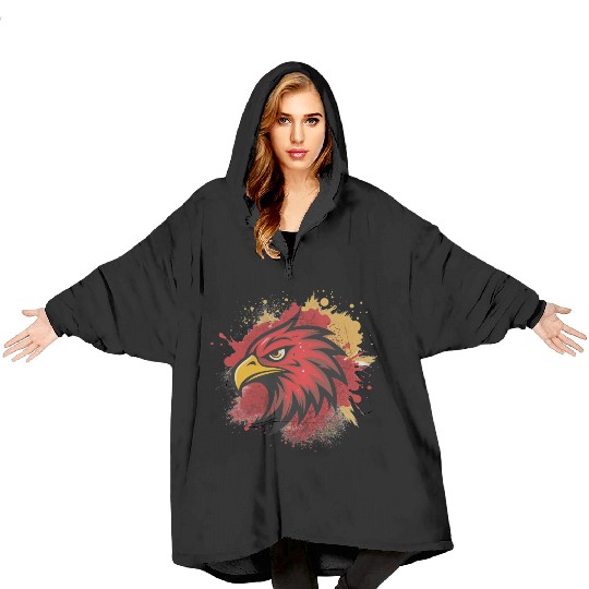 A captivating illustration of the head of an eagle Blanket Hoodies