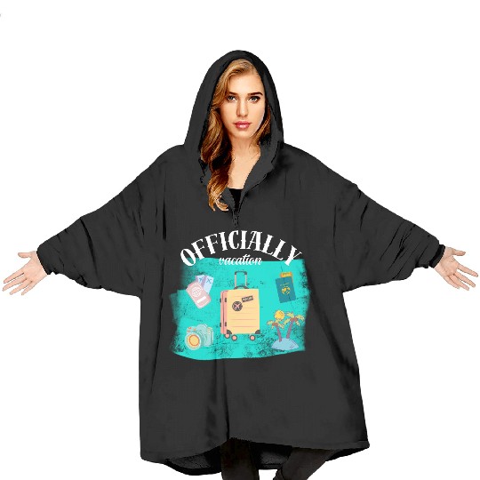 Official holiday vacation outfit for travel Blanket Hoodies
