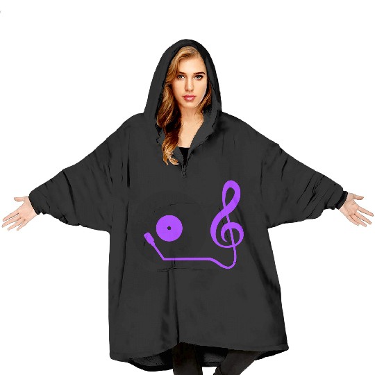 Music Clef Note Record Plate Vinyl DJ Party Treble Blanket Hoodies