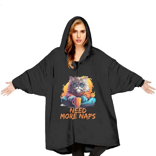 Persian Cat Need More Naps Kitten Cat Memes Blanket Hoodies