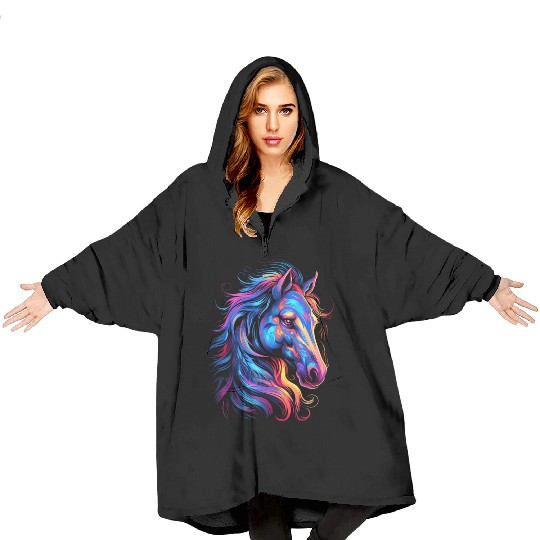 Horse Beautiful Graphic Blanket Hoodies