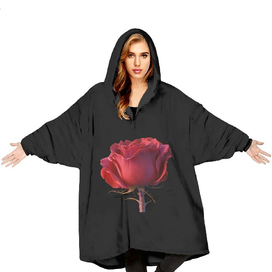 the rose nature design Blanket Hoodies