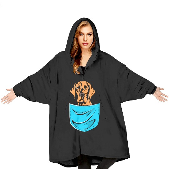 Cute Dog Lovers Great Dane Dog In A Pocket Blanket Hoodies
