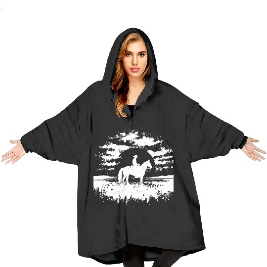 cowboy funny cowboy hat wild western rodeo texas Blanket Hoodies