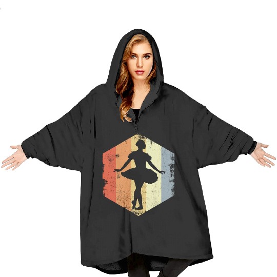 Ballet Girl Sketch Vintage Look Blanket Hoodies