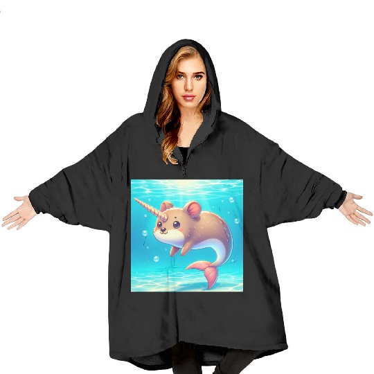 The narwhal-qoukka Blanket Hoodies