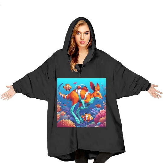 The kangaroo-clown fish Blanket Hoodies