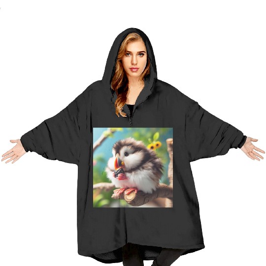 The atlantic puffer-hamster Blanket Hoodies