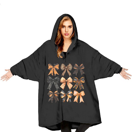 Coquette Halloween Bow Girly Spooky Season Hallowe Blanket Hoodies