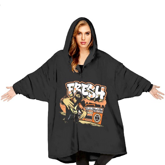 Graffiti Train Streetwear Old School Blanket Hoodies