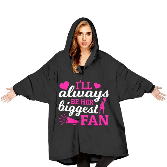Always Her Fan Cheer Mom Cheerleading Mother's Day Blanket Hoodies