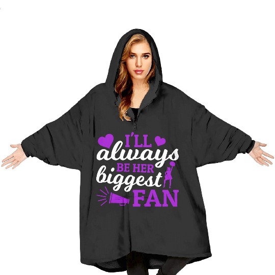 Always Her Fan Cheer Mom Cheerleading Mother's Day Blanket Hoodies