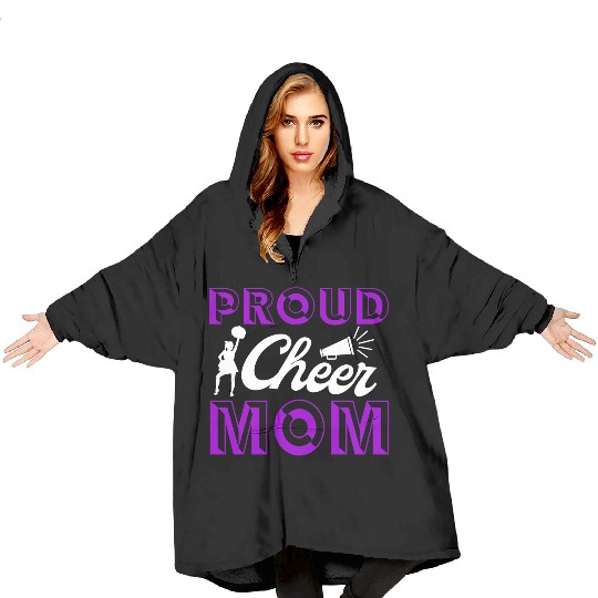 Proud Cheer Mom Cheerleading Mommy Mother's Day Blanket Hoodies