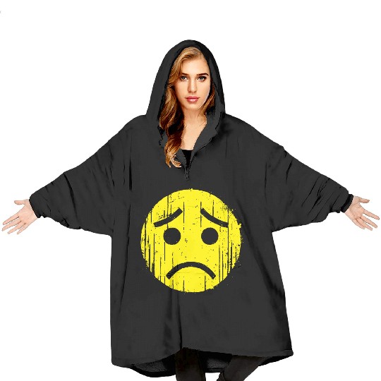 Depressed Emoticon Blanket Hoodies
