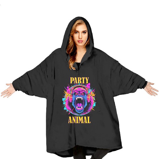 Party Animal Gorilla Style - Blanket Hoodies Design