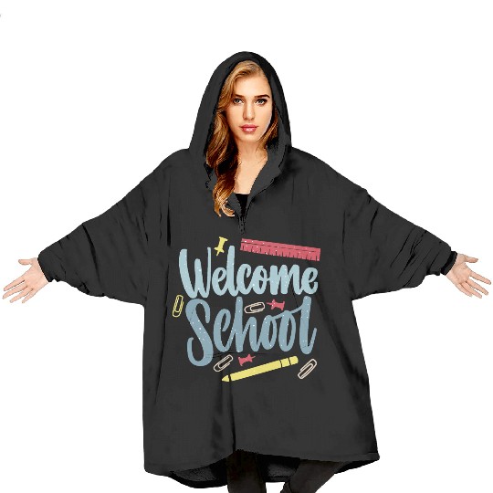 Welcome Back to School - Simple & Stylish Design Blanket Hoodies