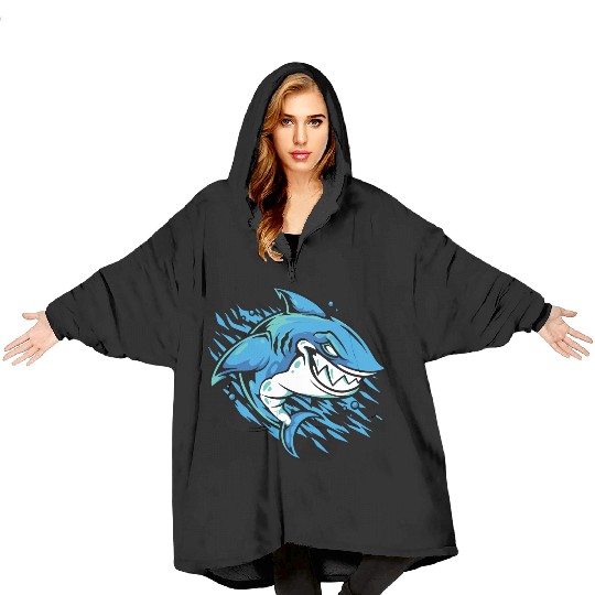 Shark Fish Sea Animals Lover Funny Design Blanket Hoodies