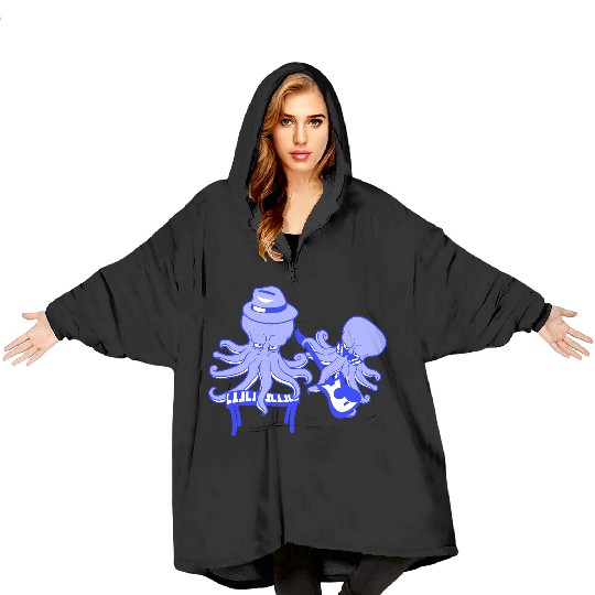 Two Octopus Kraken Squid Guitar Keyboard Band Team Blanket Hoodies