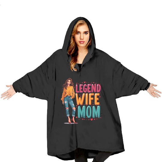 Retro Wife Mom Legend Vintage Mothers Day Mother Blanket Hoodies